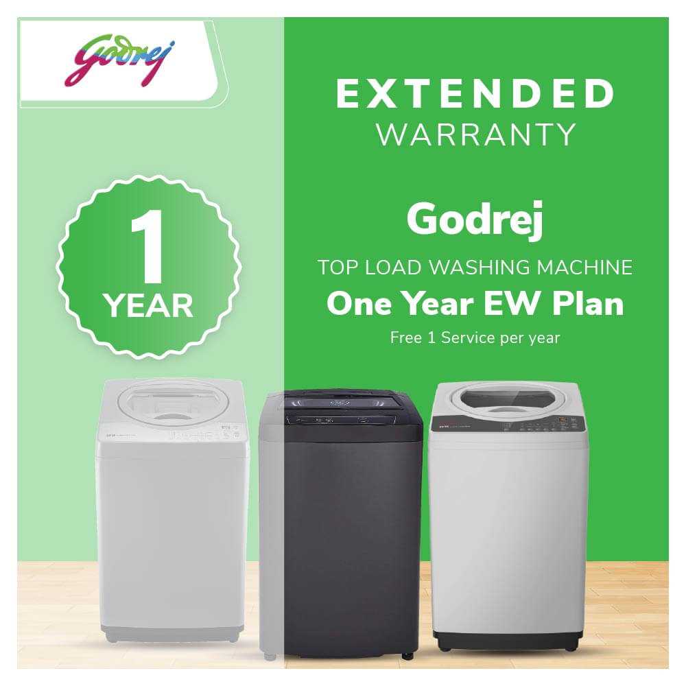 Godrej Washing Machine - Top Load - One Year Extended Warranty (Free 1 Service per year)