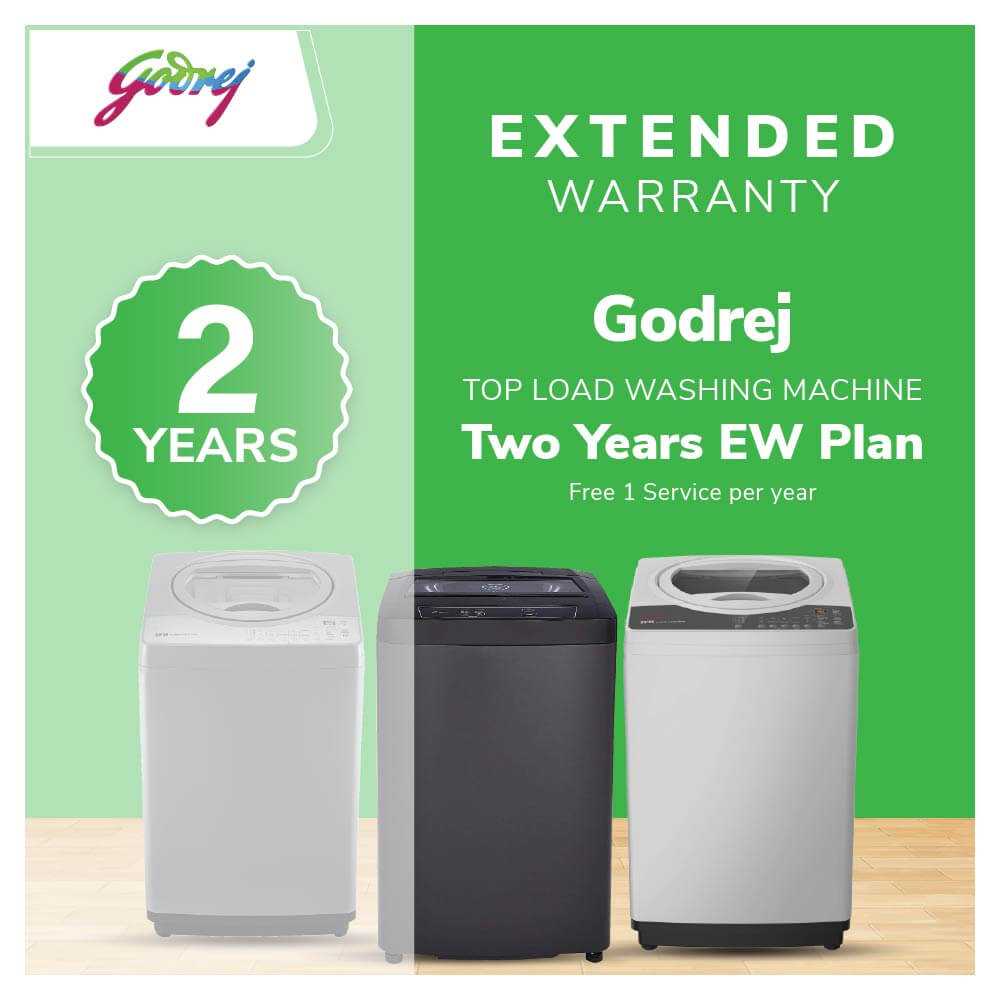 Godrej Washing Machine - Top Load - Two Years Extended Warranty (Free 1 Service per year)