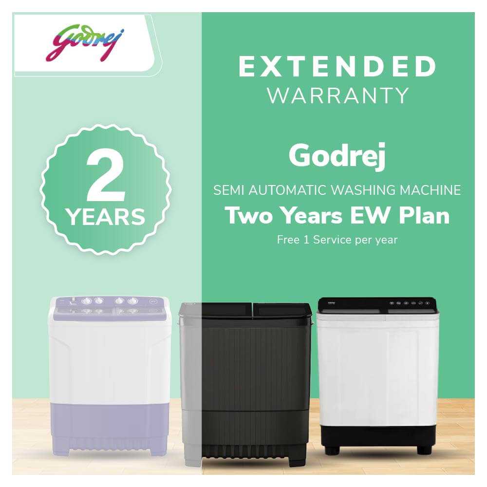 Godrej Washing Machine - Semi Automatic  - Two Years Extended Warranty (Free 1 Service per year)