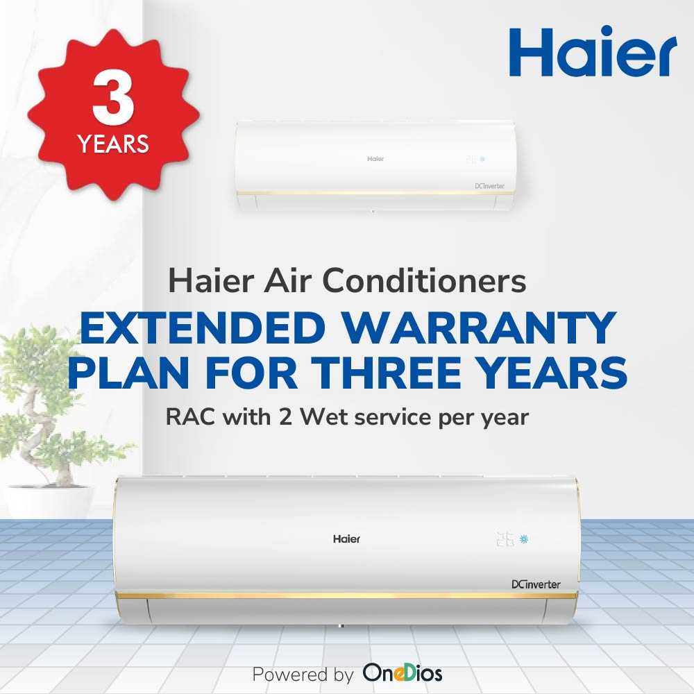 Haier_OneDios EW for 3 Years_RAC with 2 Wet service per year