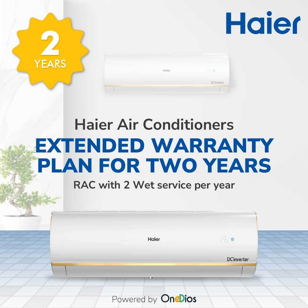 Haier_OneDios EW for 2 Years_RAC with 2 Wet service per year
