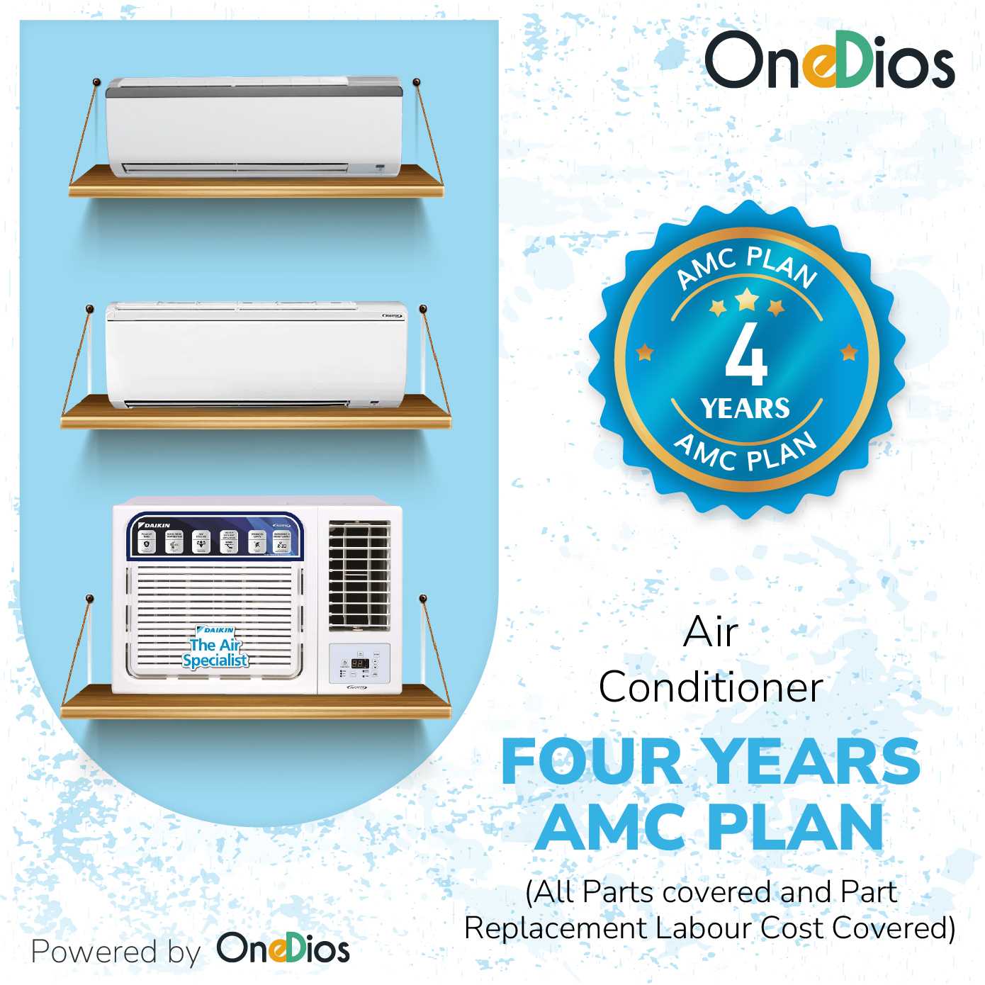 Air Conditioner - Four Years AMC Plan (All Parts covered and Part Replacement Labour Cost Covered)