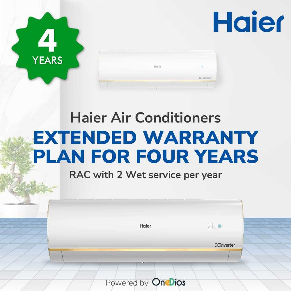 Haier_OneDios EW for 4 Years_RAC with 2 Wet service per year