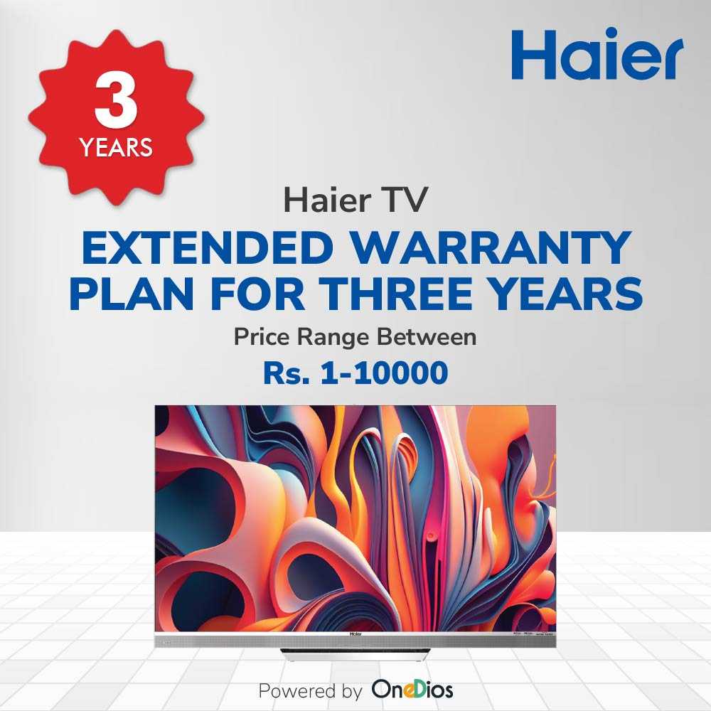 Haier_OneDios EW for 3 Years_TV_Price range between 1 to 10000